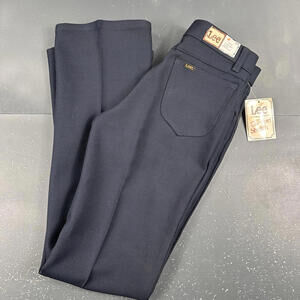 VTG Lee Pants Slacks Mens 30x34 Deep Navy Blue Comfort Stretch Bootcut 70's NWT